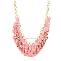 SPRING Soft PINK Jewelry Bubble Chainmaille Cascade Bib Necklace