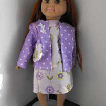 Purple Floral dress, jacket and purse 3 pc.