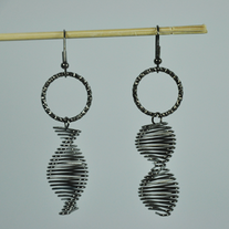 Circle and helix spiral metal flexible hook earring