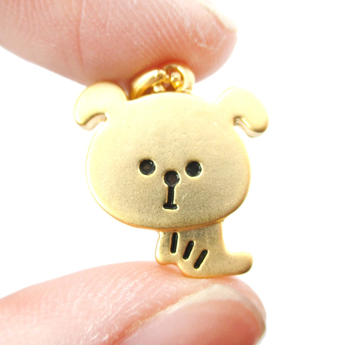 Cartoon Baby Puppy Dog Animal Shaped Charm Necklace in Gold · DOTOLY