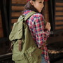 Military green canvas scout field backpack unisex - Thumbnail 2