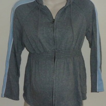 Gray Hooded Zip Jacket-Liz Lange Maternity Size Large