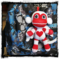 Winged Cherub Sock Monkey Key Chain