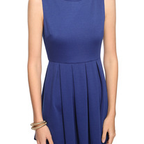 S forever21 dark navy blue mini pleated skirt sleeveless mini dress
