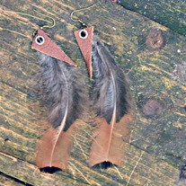 brown tipped feather earrings