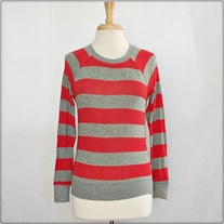 Red and Grey Striped Sweater