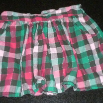 Pink/Green Plaid Skirt-Justice Size 12