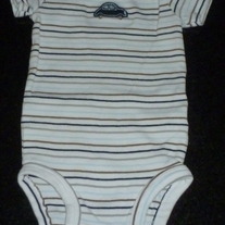 Navy/Brown Stripe Onesie with Car-Carters Size 3 Months
