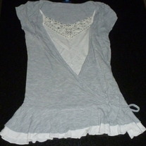 Gray Shirt with Built in Cami With Sequins-Limited Too Size 12