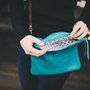 jade green leather crossbody bag // emerald foldover clutch by rouge and whimsy - Thumbnail 3