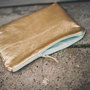gold leather zippered clutch with studs // metallic gold clutch by rouge and whimsy - Thumbnail 2