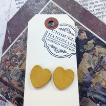 Small Wood Heart Earrings *Available in other colors