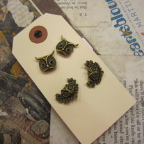 Brass Owl Earrings