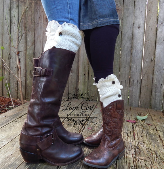 Lace Leg warmers little girl Pink and Ivory Off white Mint Gray Dress