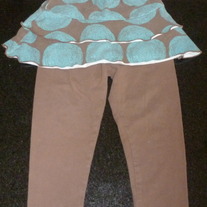Blue/Brown Skirt with Brown Leggings-Marrimekko by Sweet Potatoes (Boutique) Size 2T