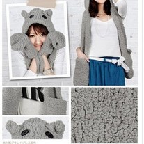 Bufanda Bolsillos Oso / Pockets Bear Scarf 2WH075
