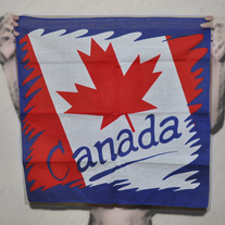 Red blue white maple leaf Canada flag design bandana (or bandanna)