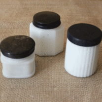 Milk Glass Vanity Jars - Set of 3