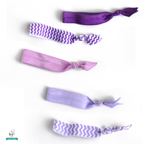 Purple Power Hair Ties - Set of 5