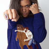 Womens Bear Punch Pullover