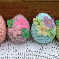 crocheted spring eggs- set of 6
