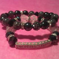 Black & Bling Stack Bracelets