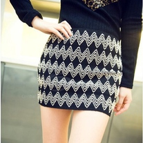 Slimming Rhombus Patterned Skirt