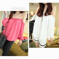 Off-Shoulder Long Sleeve Blouse
