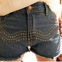 High Waist Edge Jeans Shorts