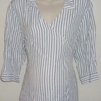 White/Black Pin Stripe Shirt-Motherhood Maternity Size 2X