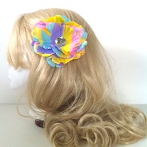 big diamond rhinestone jewel pastel rainbow peony hair flower clip