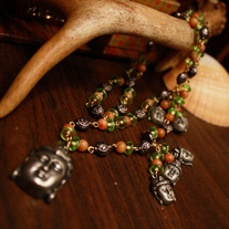 Buddha and Beaded Chain Necklace