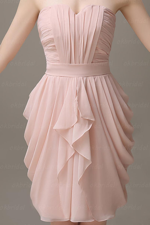 blush pink bridesmaid dress, blush pink dress, short bridesmaid dress
