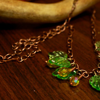 Forsythia, Faceted and Pressed Glass Necklace