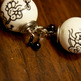 Black and White Porcelain Blossom Earrings - Thumbnail 4