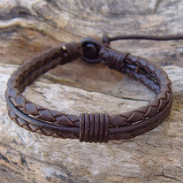 Brown Leather Bolo Cord Bracelet