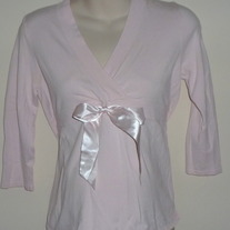 Pink Top with Bow in Middle-Mimi Maternity Size Small