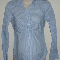 Blue Pin Stripe Career Top-Mimi Maternity Size Large