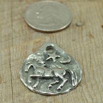Three Stars Horse Pewter Charm