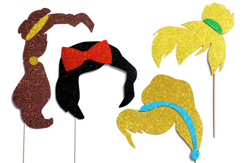 Disney Princess Photo Booth Props ~ Set of 4 Glitter Props on Storenvy