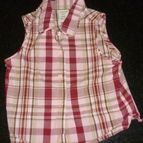 Pink/Green Plaid Sleeveless Shirt-Copper Key Size 4