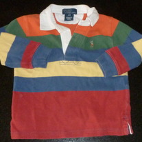 Multi Color Stripe Polo Shirt-Polo Ralph Lauren Size 24 Month
