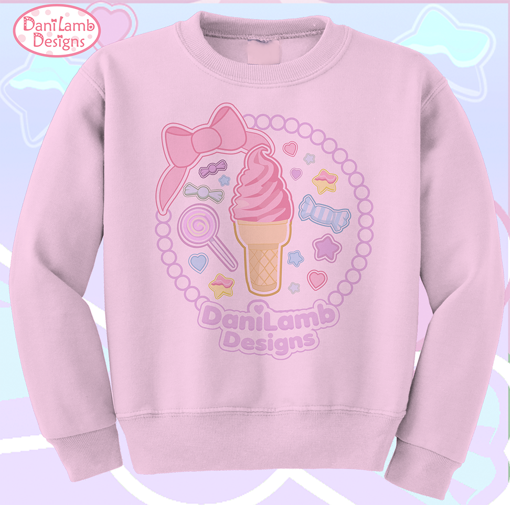 Kawaii Fairy Kei Pastel Ice Cream Sweatshirt Party Cutsew Sweets Candy