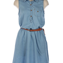 Denim Dress with Belt