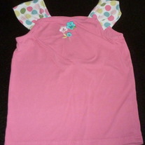 Pink Tank with Polka Dot Sleeves/Flower-Gymboree Size 7