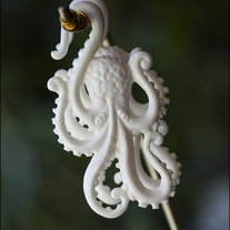 4g Octopuses - Bone Earrings