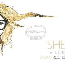 "She Lives" Illustrated Premade Blog Banner with Navigation Links