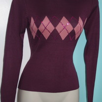 Eggplant Argyle Sweater