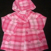 Pink Plaid Peacoat-Old Navy Size 12-18 Months