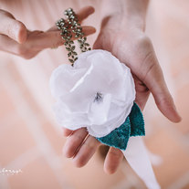 Linen Flower and Beaded Headband or halo - 2013 bridal collection